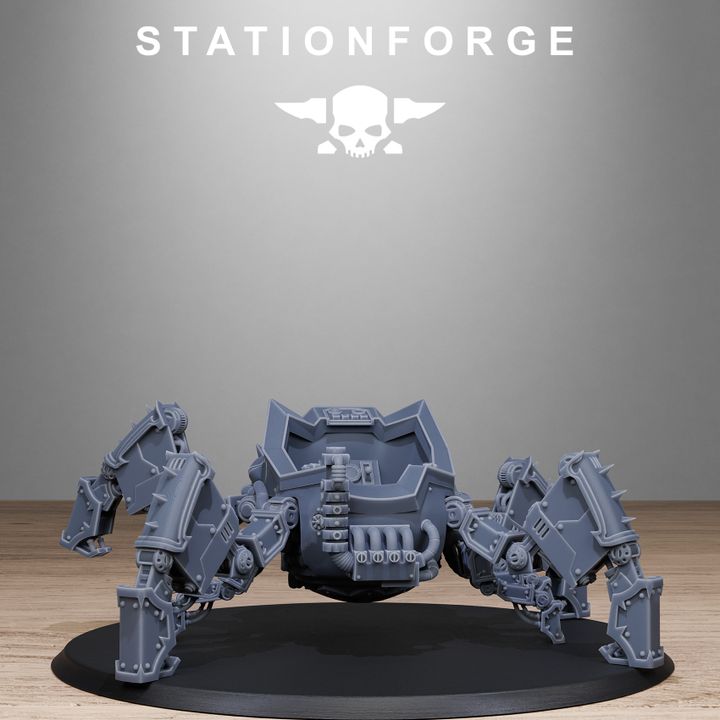 Scavenger Lectern Walker, Tech Priests proxy miniature, 28mm heroic scale unpainted resin, view 6