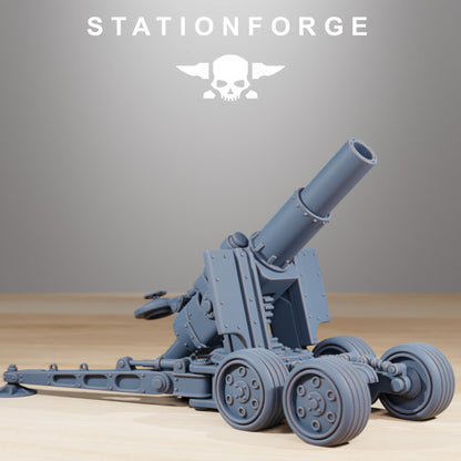 Grim Guard Heavy Artillery, Imperial Army proxy miniature, 28mm heroic scale unpainted resin, view 4