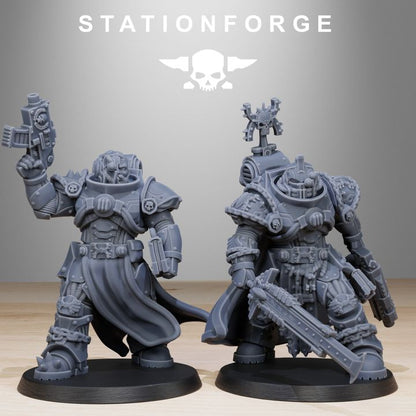 Space Knights Militants (10 Units), proxy miniature, squad, 28mm heroic scale unpainted resin, view 3