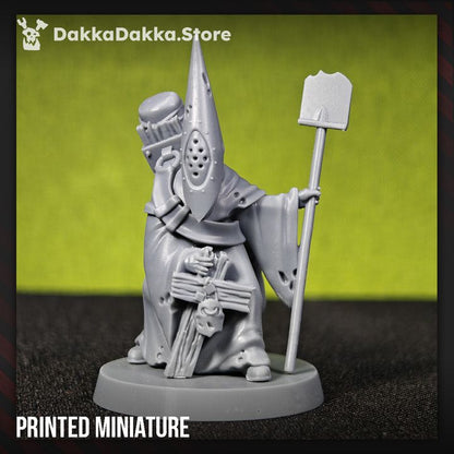 Torquemadas Gravekeeper, Trench Warfare proxy miniature, infantry, 28mm heroic scale unpainted resin, view 4