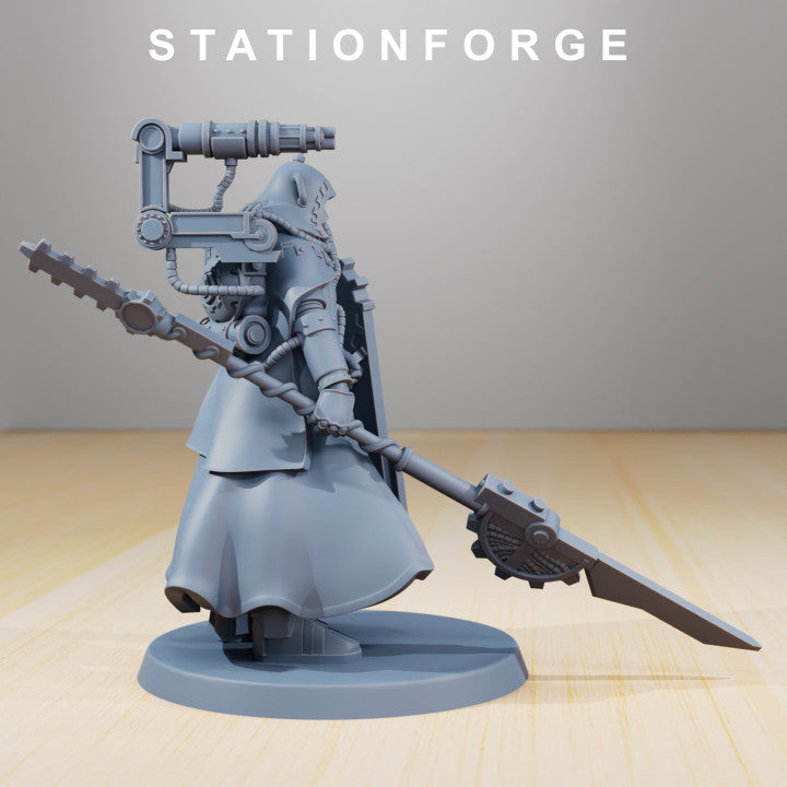 Scavenger Legionnaire, Tech Priests proxy miniature, infantry, 28mm heroic scale unpainted resin, view 3
