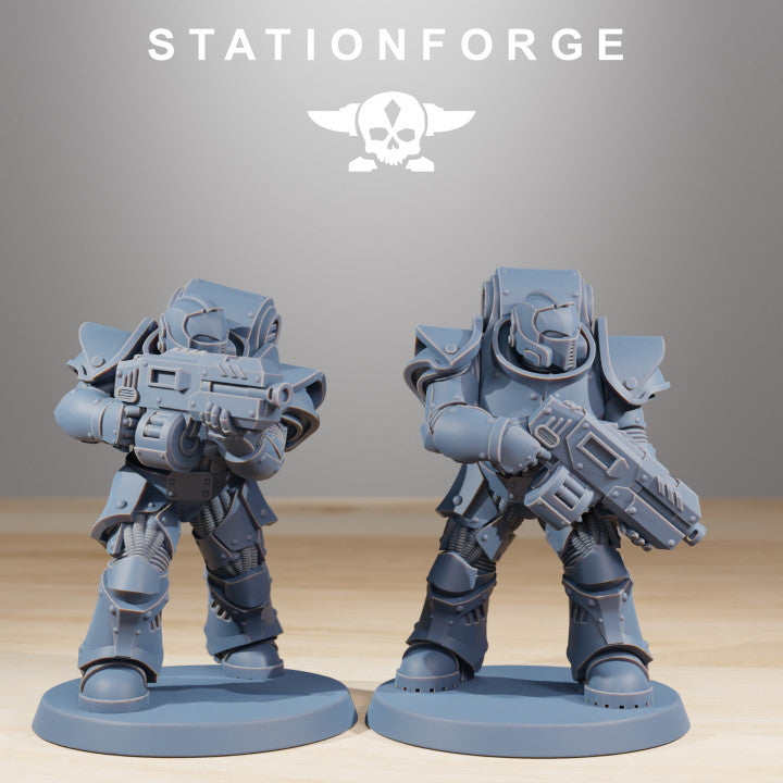Space Knights Legion Infantry Sergeant, proxy miniature, character, 28mm heroic scale unpainted resin, view 6