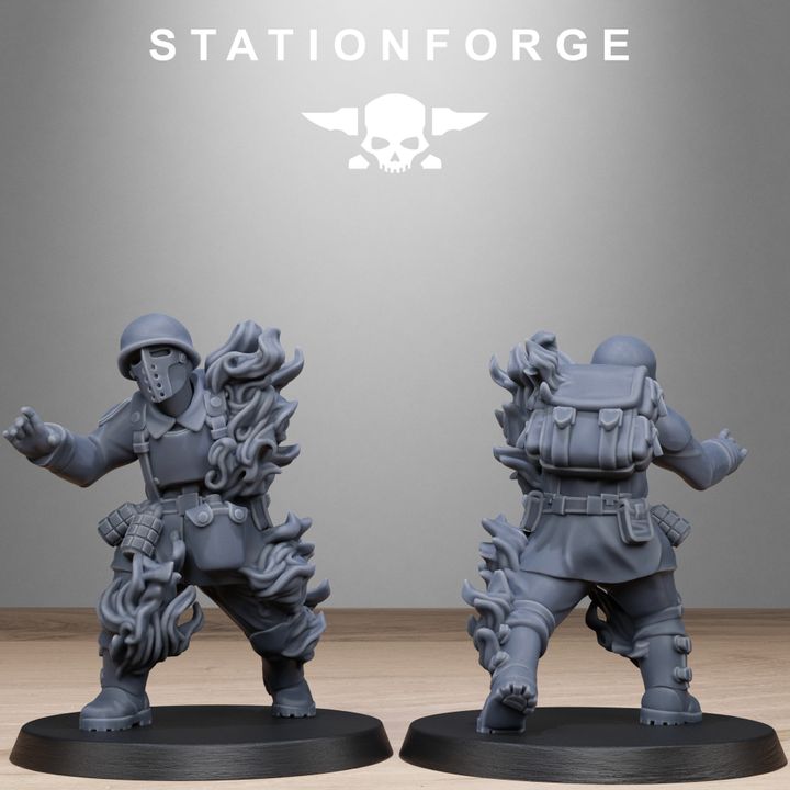 Free Guard Fallen, Imperial Army proxy miniature, infantry, 28mm heroic scale unpainted resin, view 4