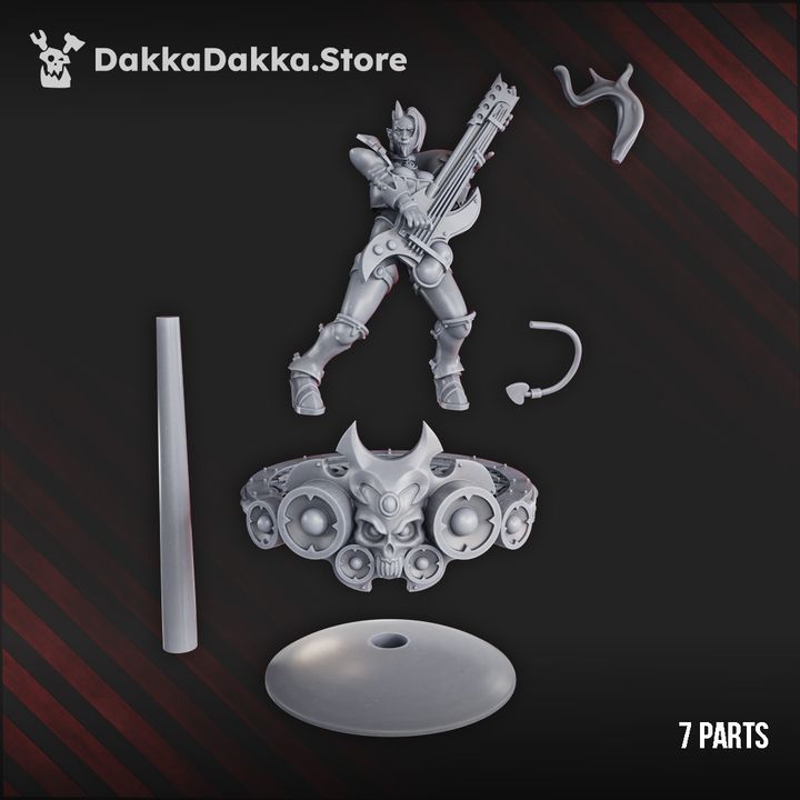 Pleasure Knights Ozzy Hellbringer, proxy miniature, 28mm heroic scale unpainted resin, view 3
