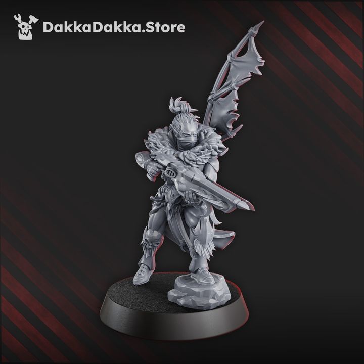 Eldar Warrior, proxy miniature, infantry, 28mm heroic scale unpainted resin, view 4