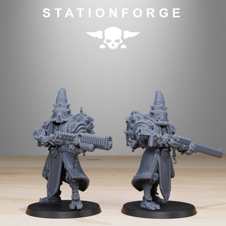 Tech Priests Scavenger Hooded Cultists (10 Units), 28mm heroic scale unpainted resin, view 5