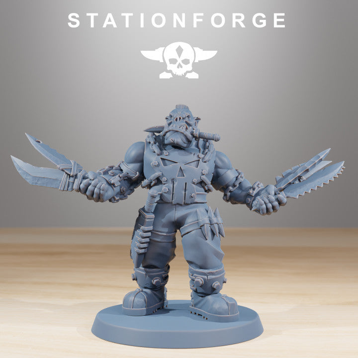 Orks Skillers, proxy miniature, 28mm heroic scale unpainted resin, view 3