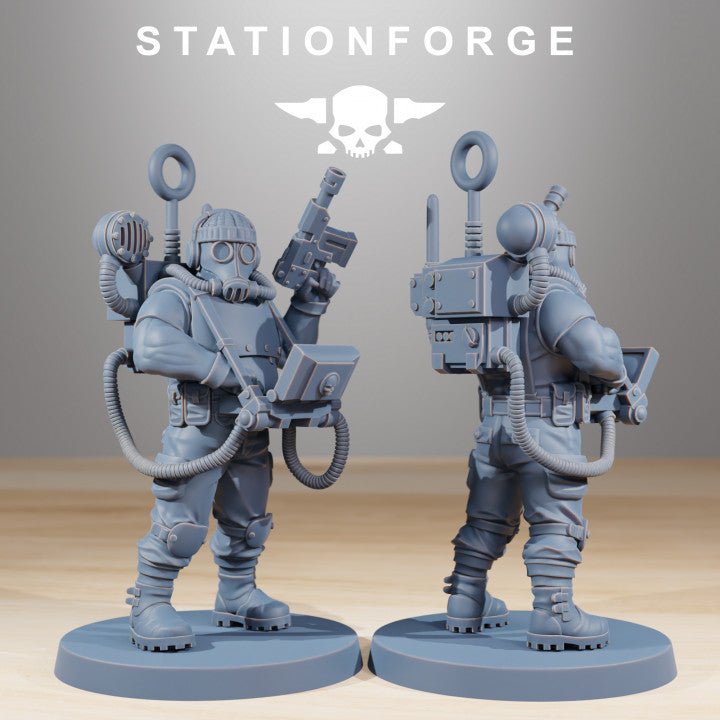 Grim Guard Hunters, Imperial Army proxy miniature, infantry, 28mm heroic scale unpainted resin, view 5