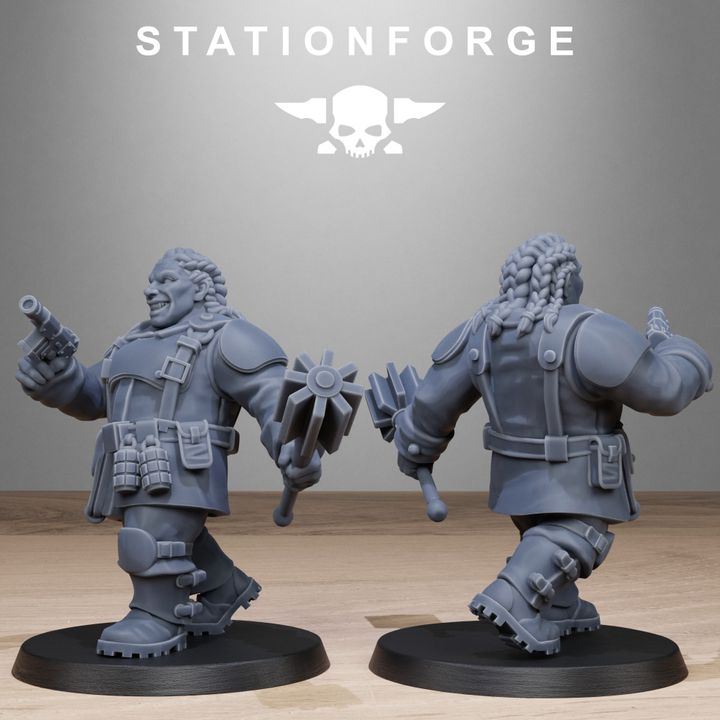 Free Guard Mutant Sisters, Imperial Army proxy miniature, infantry, 28mm heroic scale unpainted resin, view 5