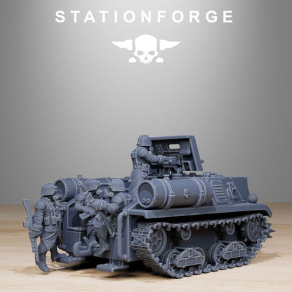 Grim Guard Tankette, Imperial Army proxy miniature, infantry, 28mm heroic scale unpainted resin, view 4