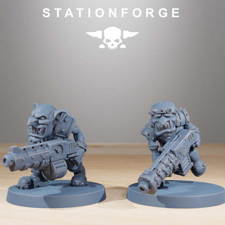 Orks Gobs Infantry, proxy miniature, 28mm heroic scale unpainted resin, view 3