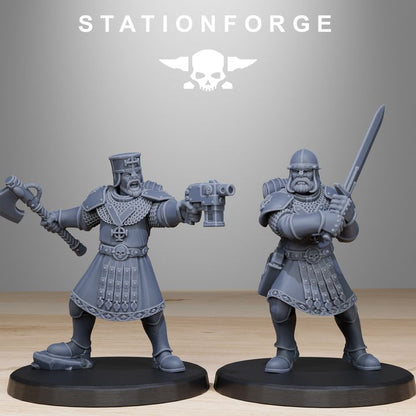 Imperial Army Melee Infantry, proxy miniature, 28mm heroic scale unpainted resin, view 3