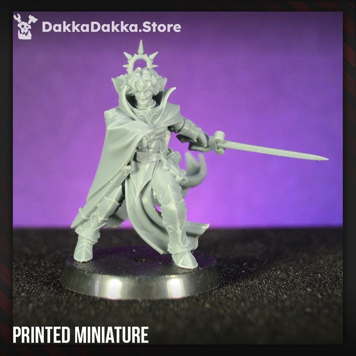 Battle Sisters Abbatissa Elvira Vespertilion, proxy miniature, 28mm heroic scale unpainted resin, view 4