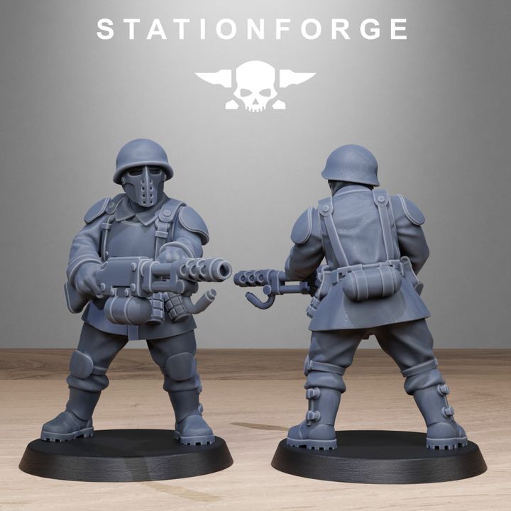 Free Guard Infantry, Imperial Army proxy miniature, 28mm heroic scale unpainted resin, view 6