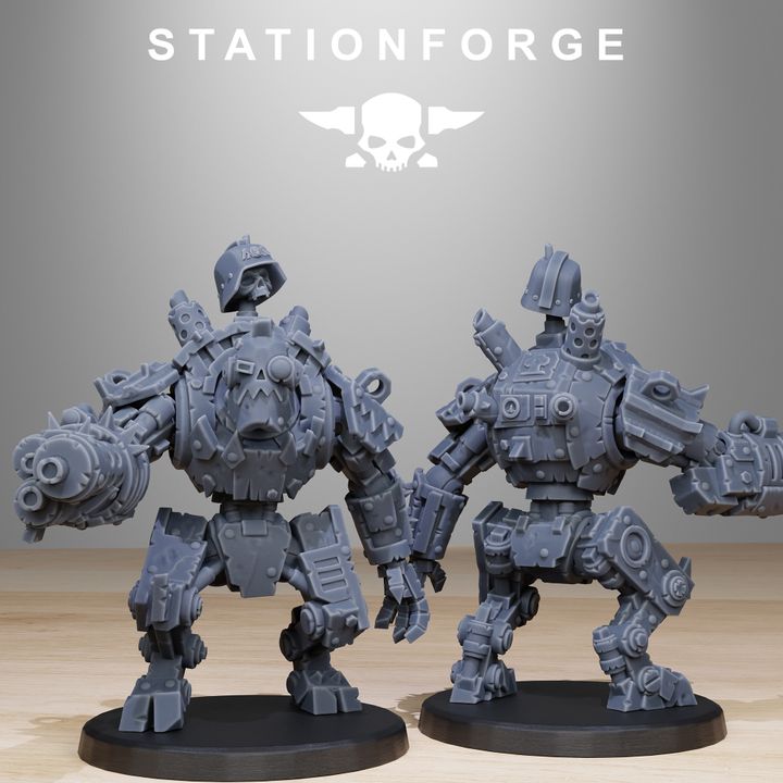 Orks Bots Infantry Modular Kit (10 Units), proxy miniature, squad, 28mm heroic scale unpainted resin, view 5