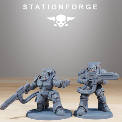 Space Knights Exterminators (10 Units), proxy miniature, squad, 28mm heroic scale unpainted resin, view 6