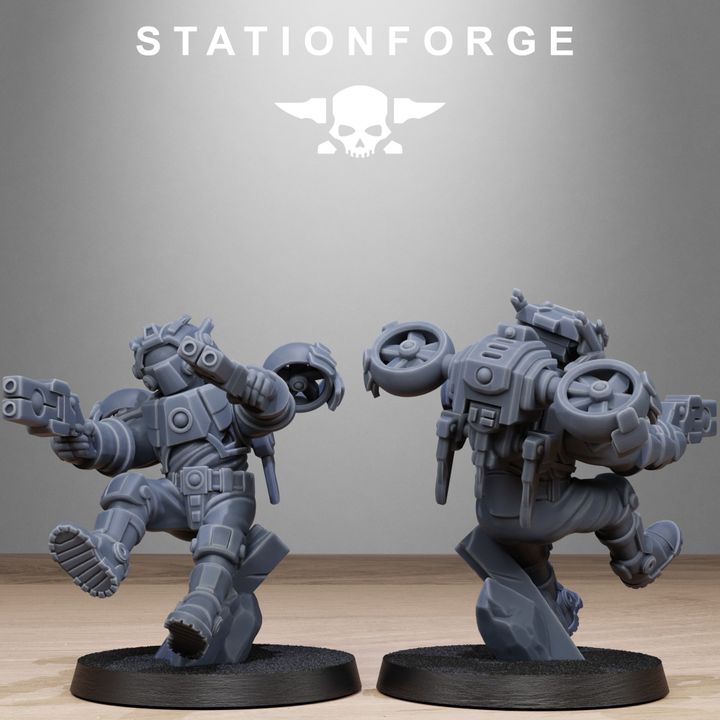 Tuai Skyguards, proxy miniature, 28mm heroic scale unpainted resin, view 6