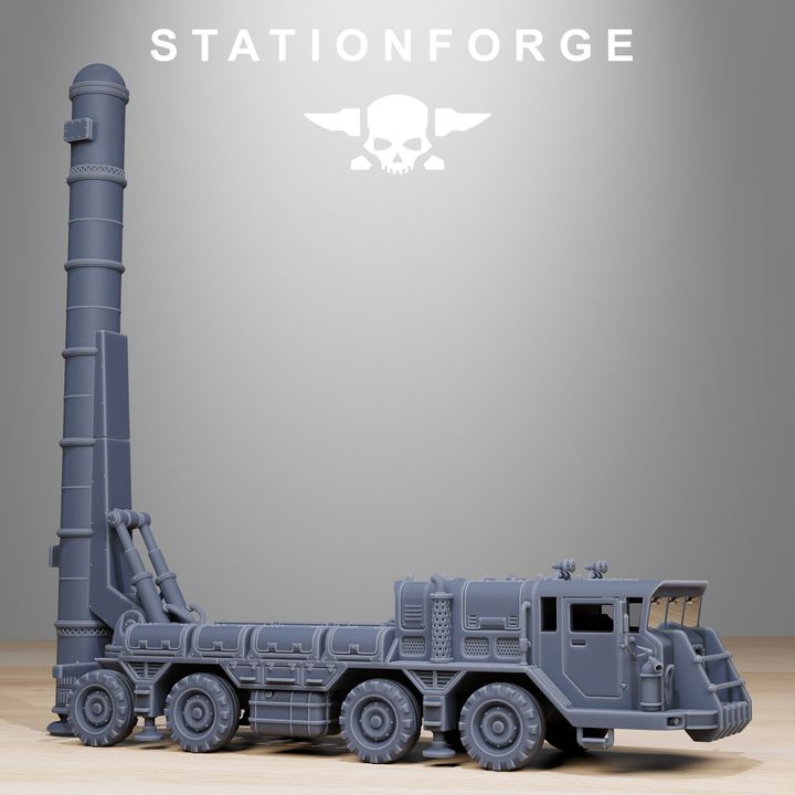 Grim Guard Artillery Vehicle, Imperial Army proxy miniature, 28mm heroic scale unpainted resin, view 4