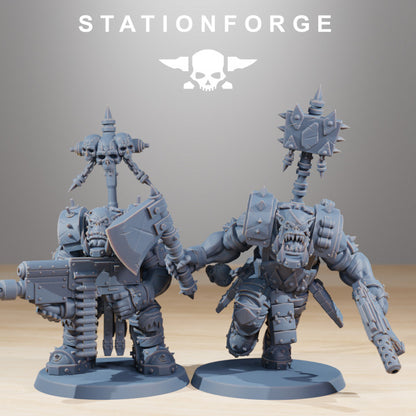 Orks Skullkrushers (10 Units), proxy miniature, squad, 28mm heroic scale unpainted resin, view 5