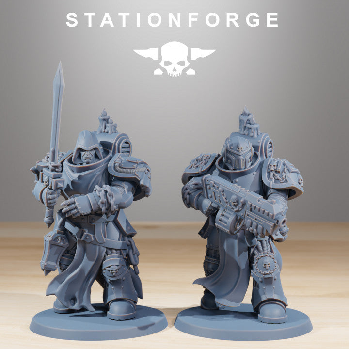 Space Knights Crusaders Heads (10 Units), resin conversion bits, squad, 28mm heroic scale unpainted resin, view 4