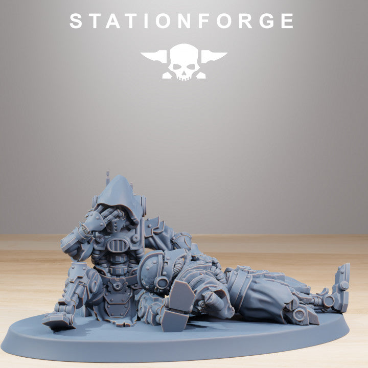 Tech Priests Scavenger Wounded (10 Units), 28mm heroic scale unpainted resin, view 5
