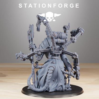 Raticus Techer, Tech Priests proxy miniature, 28mm heroic scale unpainted resin, view 4