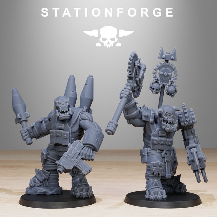 Orks Spec Team (10 Units), proxy miniature, squad, 28mm heroic scale unpainted resin, view 6
