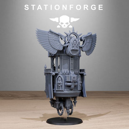 Imperial Army Flying Throne, proxy miniature, flyer, 28mm heroic scale unpainted resin, view 4