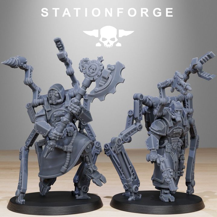 Tech Priests Scavenger Octapods (10 Units), 28mm heroic scale unpainted resin, view 2