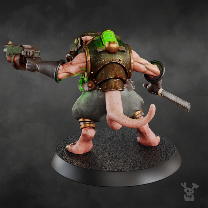 Tech Priests Miner, 28mm heroic scale unpainted resin, view 2