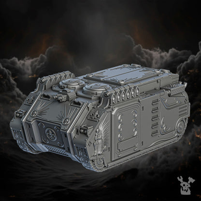 Battle Sisters Apc, proxy miniature, transport, 28mm heroic scale unpainted resin, view 2