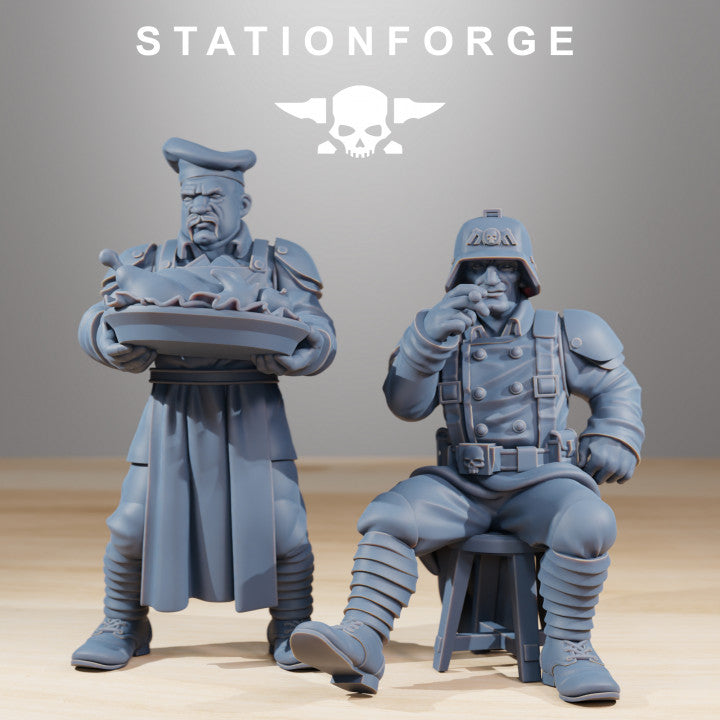 Grim Guard Holiday Feast, Imperial Army proxy miniature, infantry, 28mm heroic scale unpainted resin, view 7
