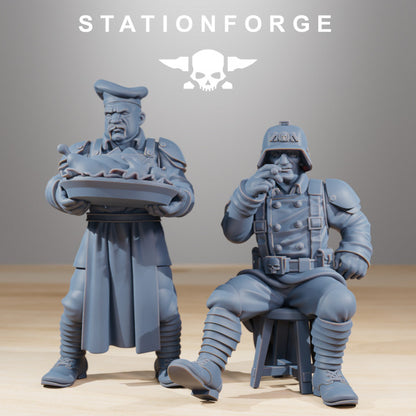 Grim Guard Holiday Feast, Imperial Army proxy miniature, infantry, 28mm heroic scale unpainted resin, view 7