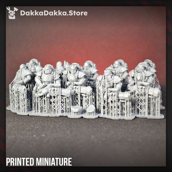 Flame Knights Team Pulsarum, proxy miniature, squad, 28mm heroic scale unpainted resin, view 5