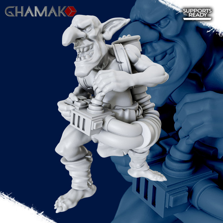 Orks Kannon Krew (5 Units), proxy miniature, 28mm heroic scale unpainted resin, view 4