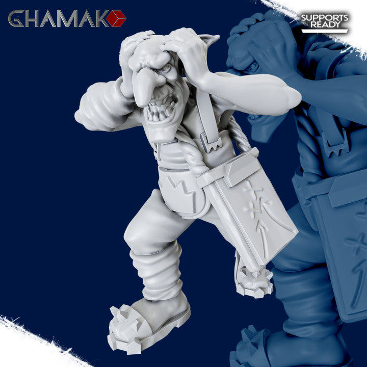 Orks Kannon Krew (5 Units), proxy miniature, 28mm heroic scale unpainted resin, view 3