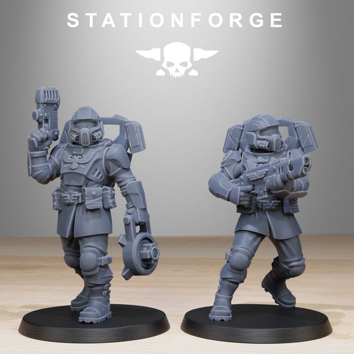 Imperial Army Vaskar Jump Squad (10 Units), 28mm heroic scale unpainted resin, view 4