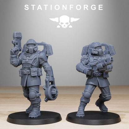 Imperial Army Vaskar Jump Squad (10 Units), 28mm heroic scale unpainted resin, view 4