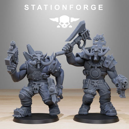 Orks Trolls (10 Units), proxy miniature, squad, 28mm heroic scale unpainted resin, view 6