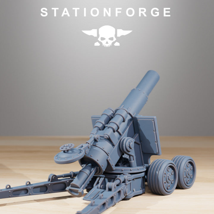 Grim Guard Heavy Artillery, Imperial Army proxy miniature, 28mm heroic scale unpainted resin, view 5