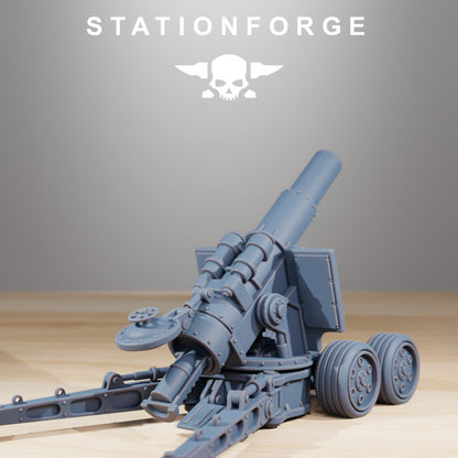 Grim Guard Heavy Artillery, Imperial Army proxy miniature, 28mm heroic scale unpainted resin, view 5