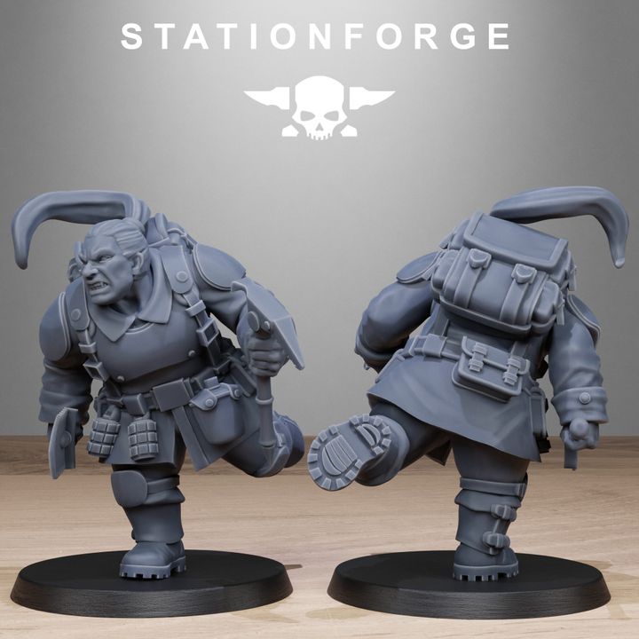 Free Guard Mutant Sisters, Imperial Army proxy miniature, infantry, 28mm heroic scale unpainted resin, view 2