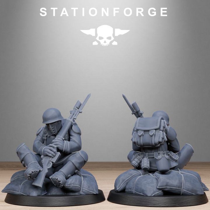 Free Guard Fallen, Imperial Army proxy miniature, infantry, 28mm heroic scale unpainted resin, view 9
