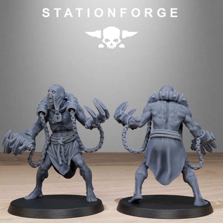 Dark Space Knights Guard Butchers, proxy miniature, infantry, 28mm heroic scale unpainted resin, view 8