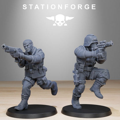 Imperial Army Grim Guard Counter Terrorists (10 Units), 28mm heroic scale unpainted resin, view 5