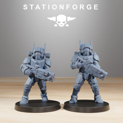 Tuai Clone Infantry (10 Units), proxy miniature, squad, 28mm heroic scale unpainted resin, view 3