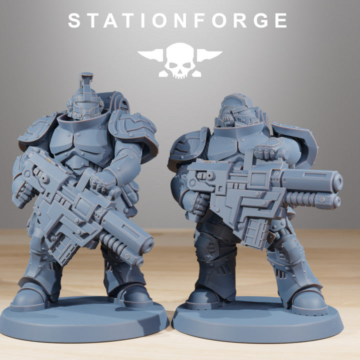 Space Knights Squad (10 Units), proxy miniature, squad, 28mm heroic scale unpainted resin, view 5