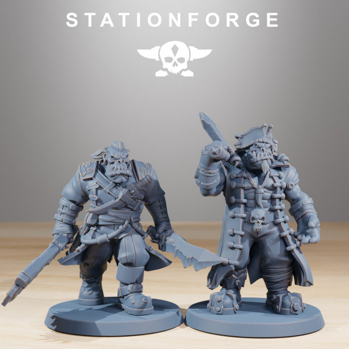 Orks Pirates, proxy miniature, 28mm heroic scale unpainted resin, view 2