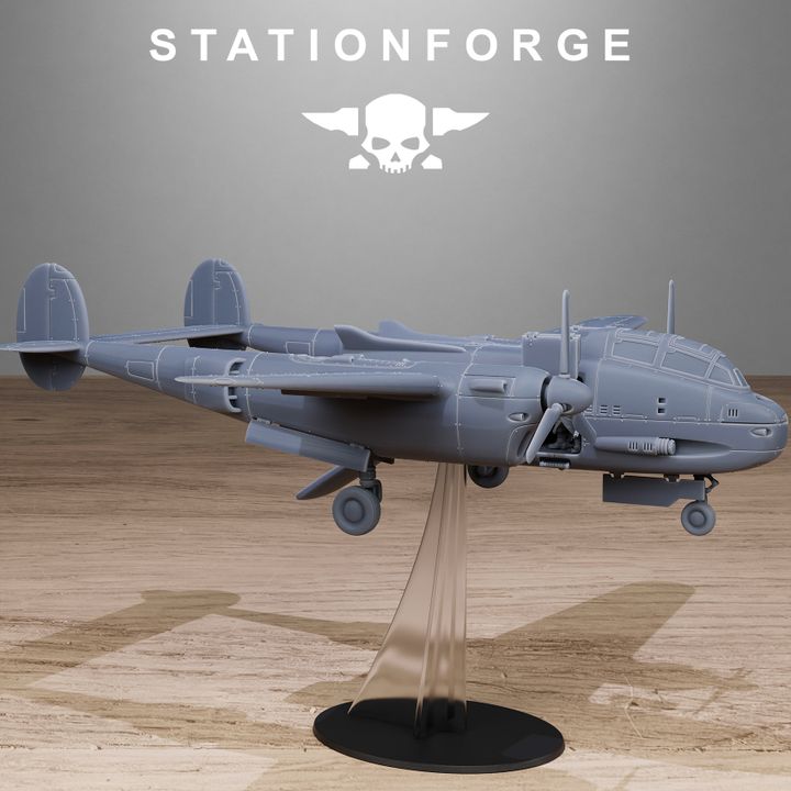 Grim Guard Vulture Plane, Imperial Army proxy miniature, infantry, 28mm heroic scale unpainted resin, view 4