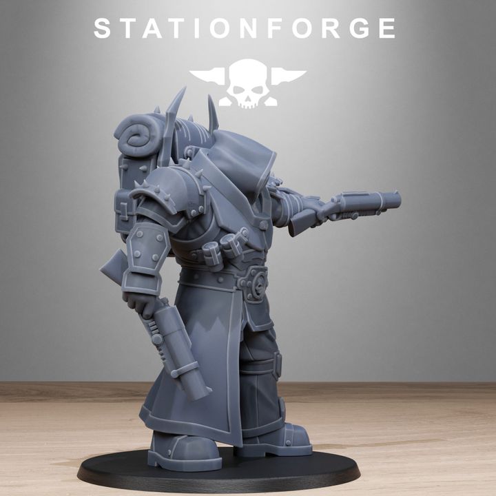 Dark Space Knights Guard Destructor, proxy miniature, infantry, 28mm heroic scale unpainted resin, view 5